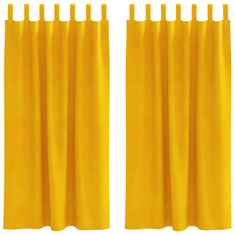 Vidaxl Verdunkelungsvorhänge 2 Stück Senfgelb 140 x 175 cm Samt