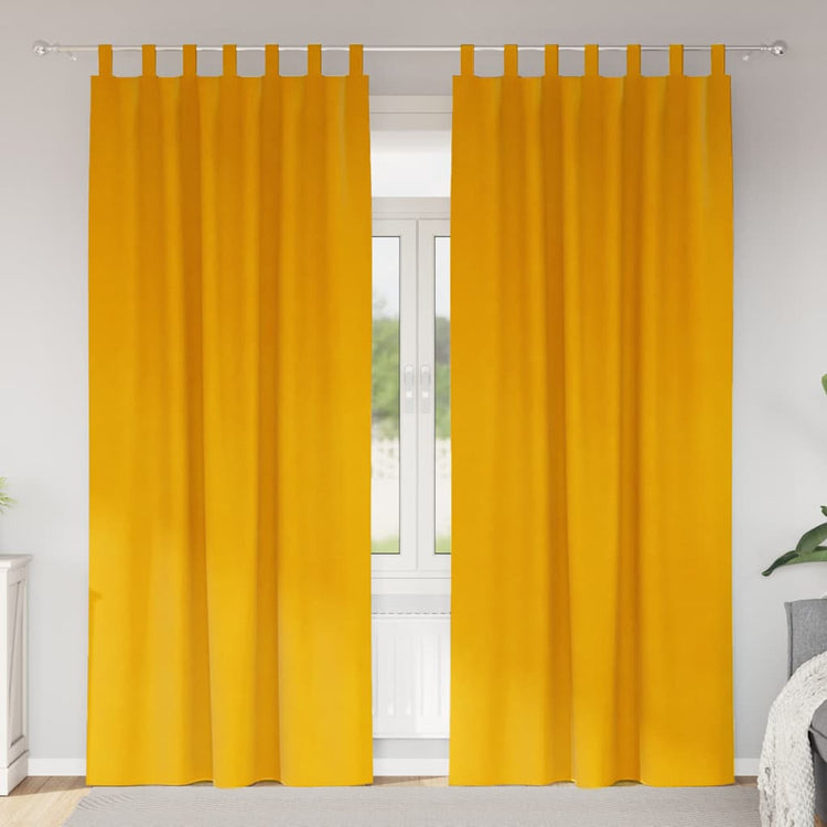 Vidaxl Verdunkelungsvorhänge 2 Stück Senfgelb 140 x 260 cm Samt