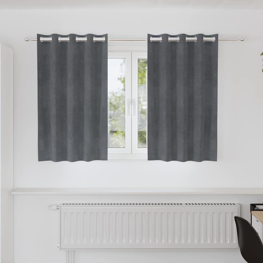 Vidaxl Verdunkelungsvorhänge 2 Stück hellgrau 140 x 140 cm Samt
