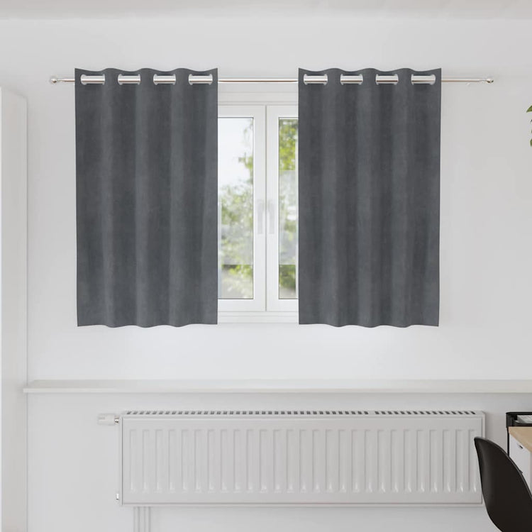 Vidaxl Verdunkelungsvorhänge 2 Stück hellgrau 140 x 140 cm Samt