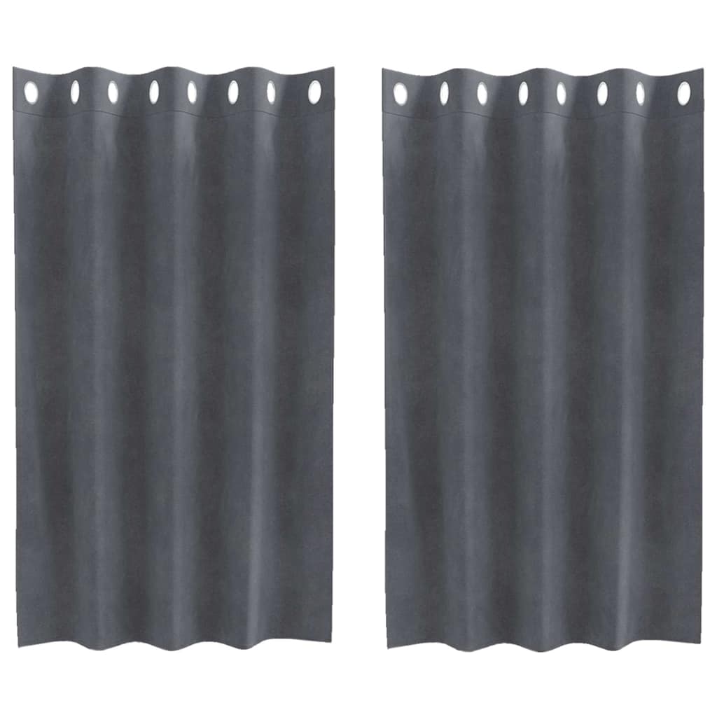 Vidaxl Verdunkelungsvorhänge 2 Stück hellgrau 140 x 140 cm Samt