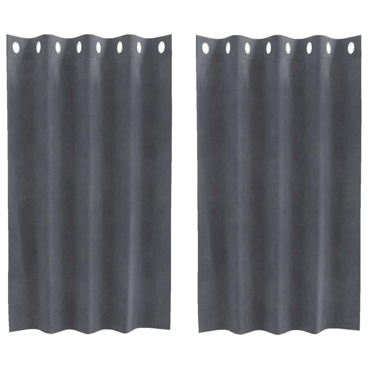 Vidaxl Verdunkelungsvorhänge 2 Stück hellgrau 140 x 140 cm Samt