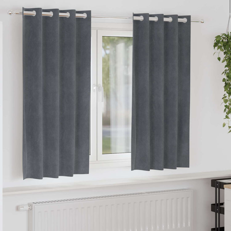 Vidaxl Verdunkelungsvorhänge 2 Stück hellgrau 140 x 175 cm Samt