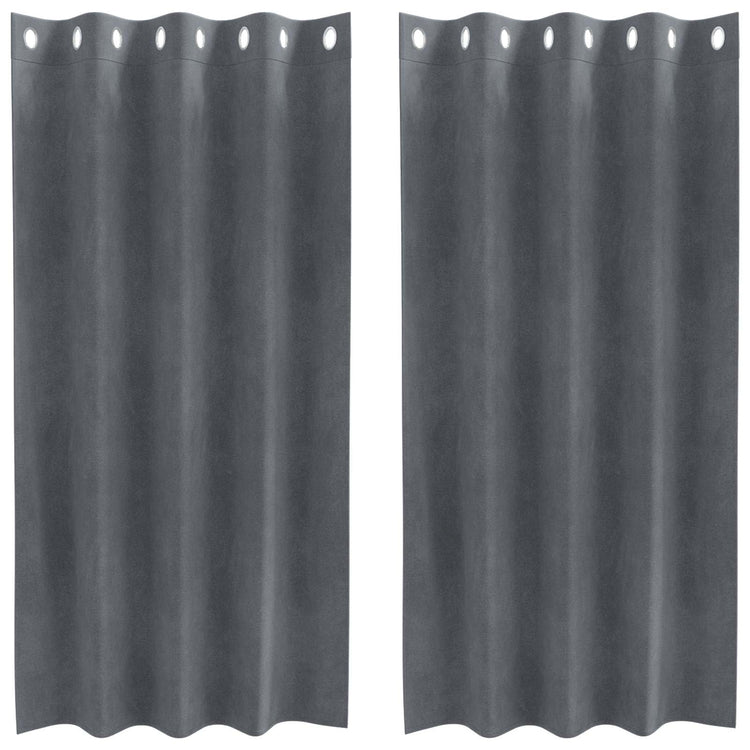 Vidaxl Verdunkelungsvorhänge 2 Stück hellgrau 140 x 175 cm Samt