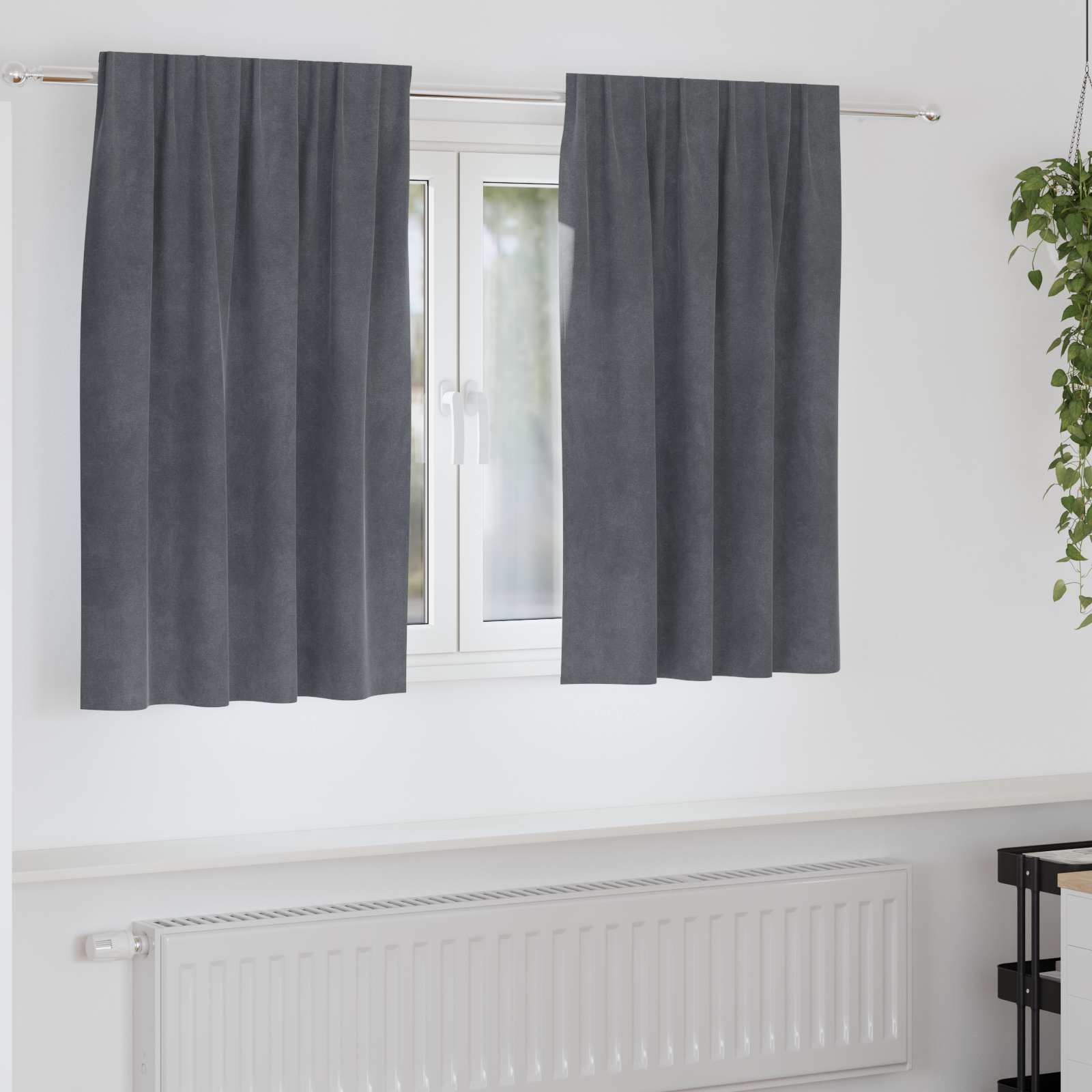 Vidaxl Verdunkelungsvorhänge 2 Stück hellgrau 140 x 140 cm Samt