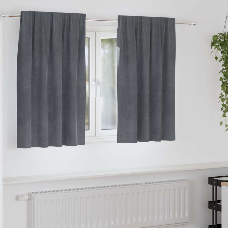 Vidaxl Verdunkelungsvorhänge 2 Stück hellgrau 140 x 140 cm Samt