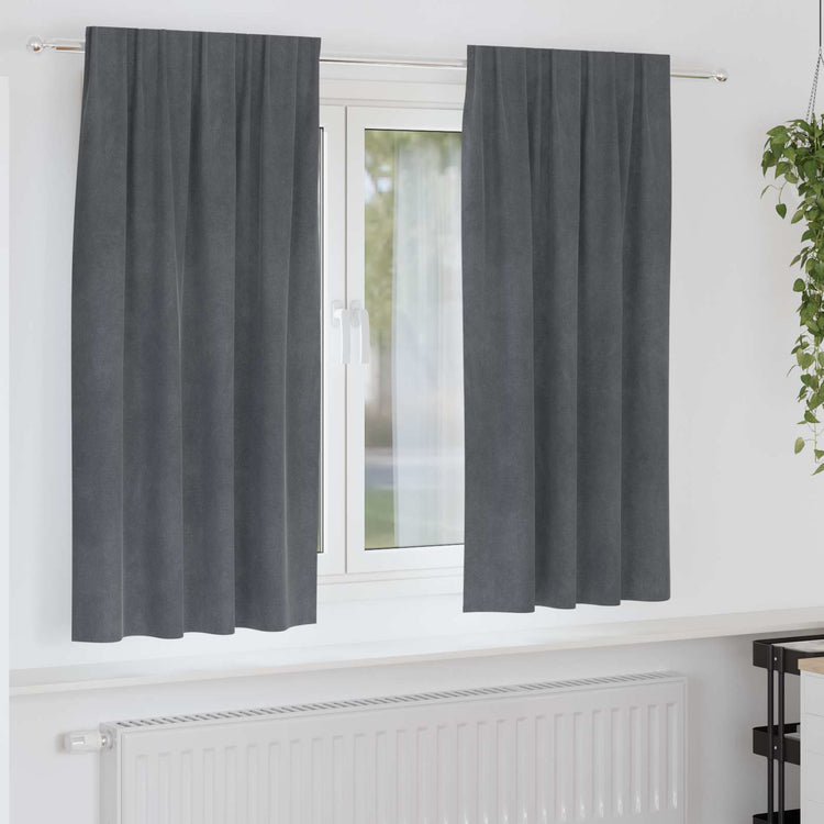 Vidaxl Verdunkelungsvorhänge 2 Stück hellgrau 140 x 175 cm Samt