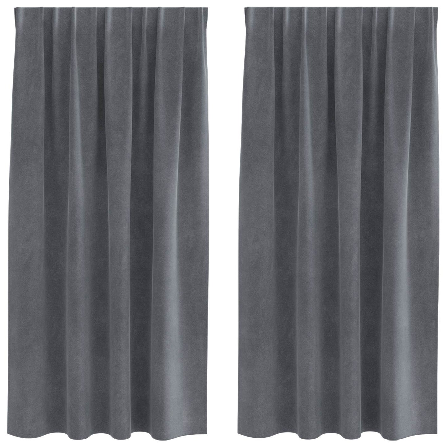 Vidaxl Verdunkelungsvorhänge 2 Stück hellgrau 140 x 175 cm Samt