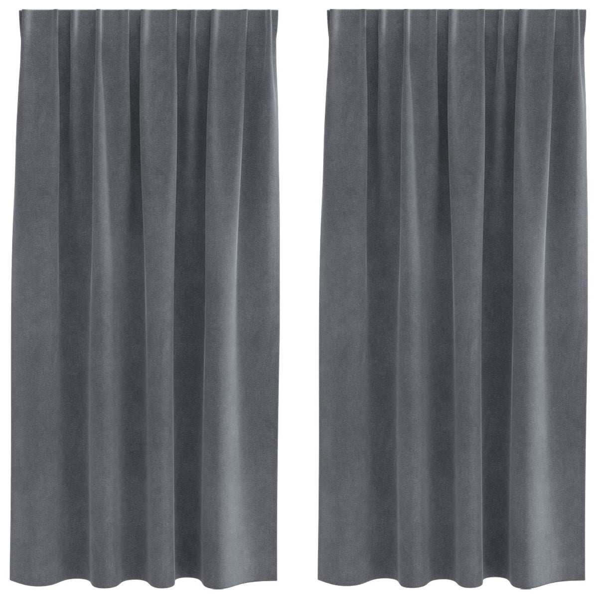 Vidaxl Verdunkelungsvorhänge 2 Stück hellgrau 140 x 175 cm Samt