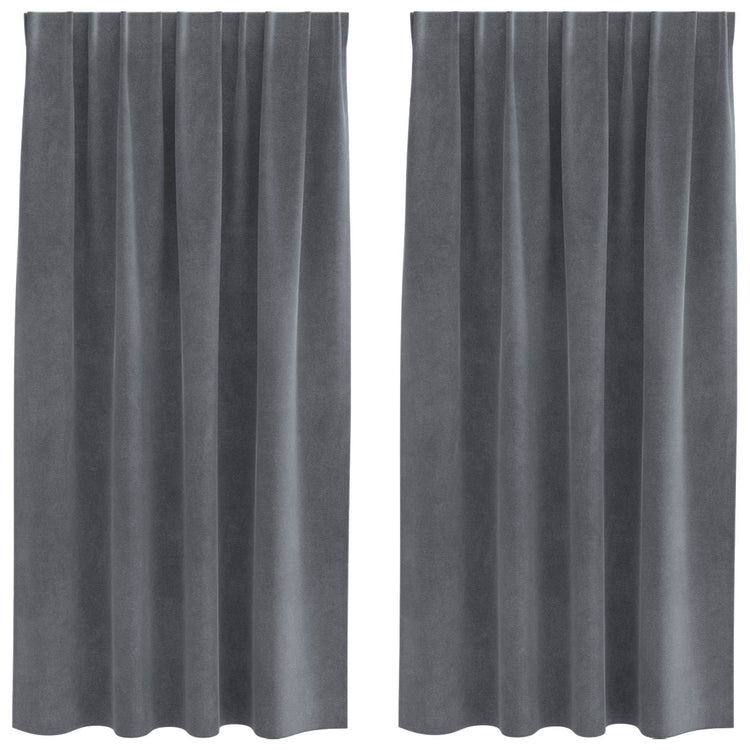 Vidaxl Verdunkelungsvorhänge 2 Stück hellgrau 140 x 175 cm Samt