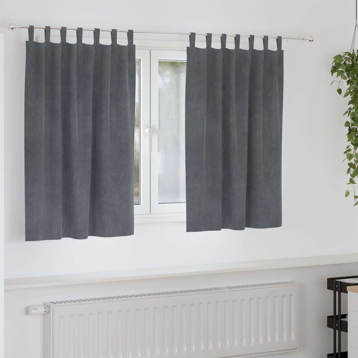 Vidaxl Verdunkelungsvorhänge 2 Stück hellgrau 140 x 140 cm Samt