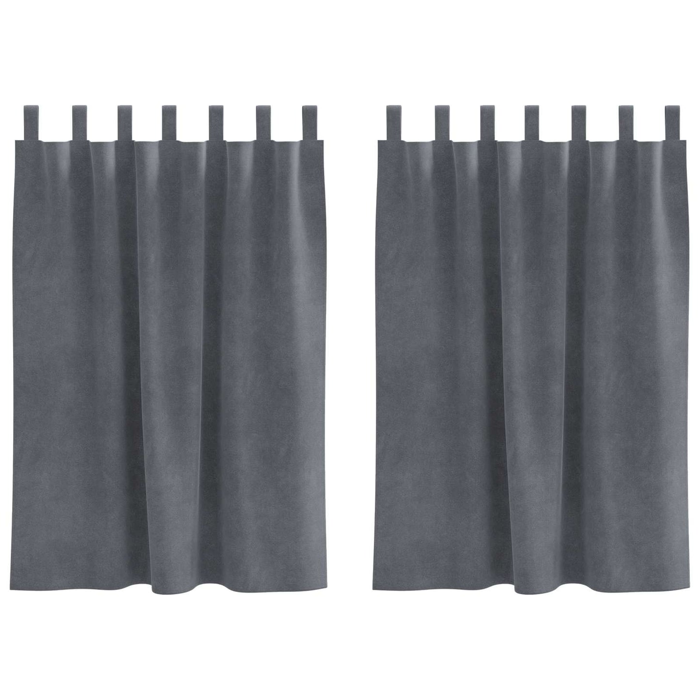 Vidaxl Verdunkelungsvorhänge 2 Stück hellgrau 140 x 140 cm Samt