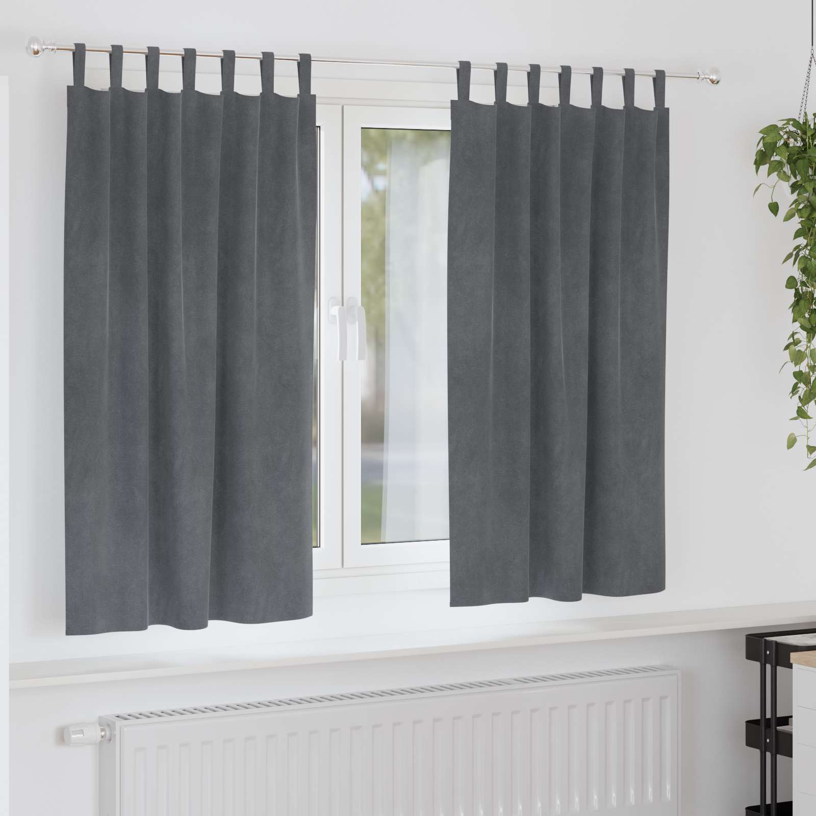 Vidaxl Verdunkelungsvorhänge 2 Stück hellgrau 140 x 175 cm Samt