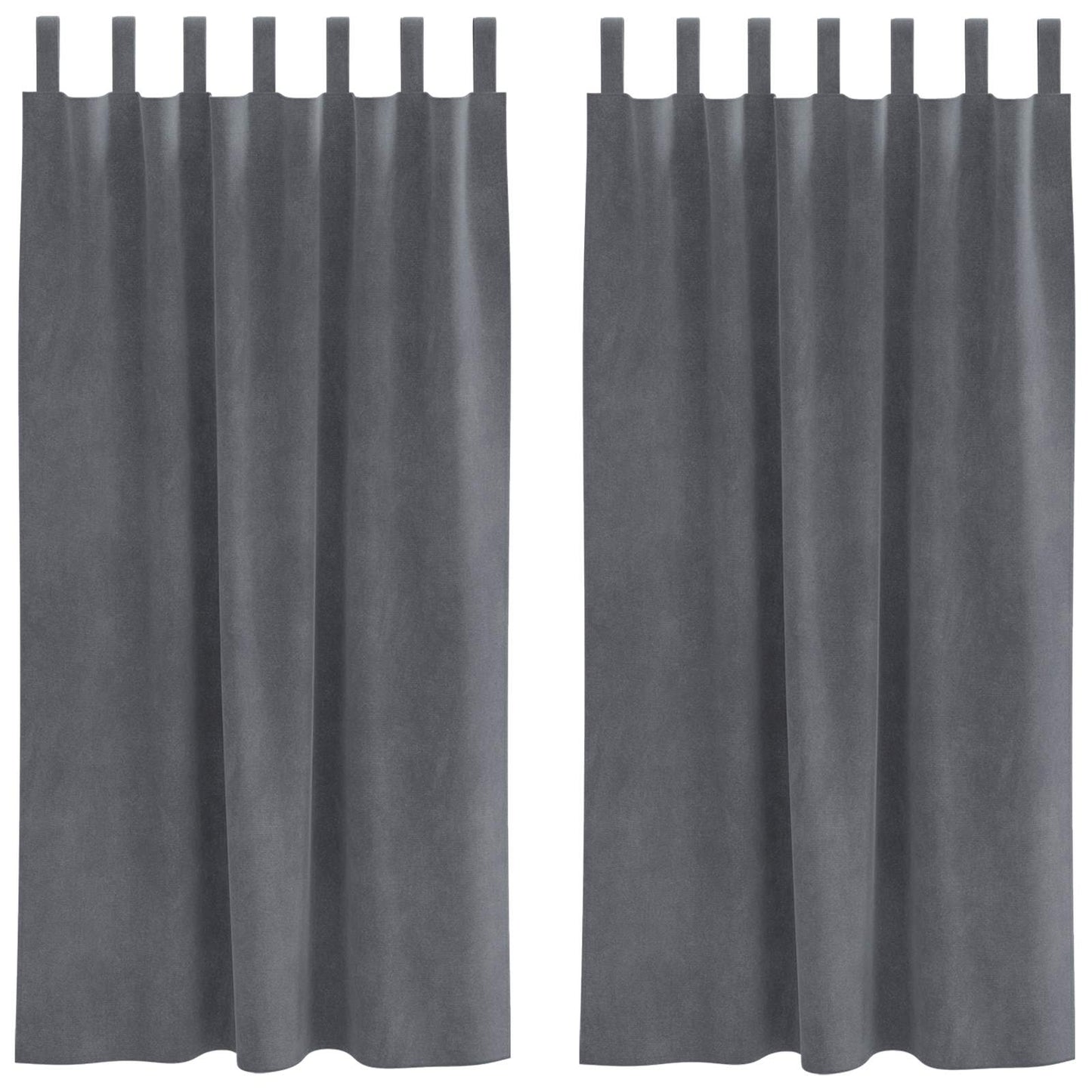 Vidaxl Verdunkelungsvorhänge 2 Stück hellgrau 140 x 175 cm Samt