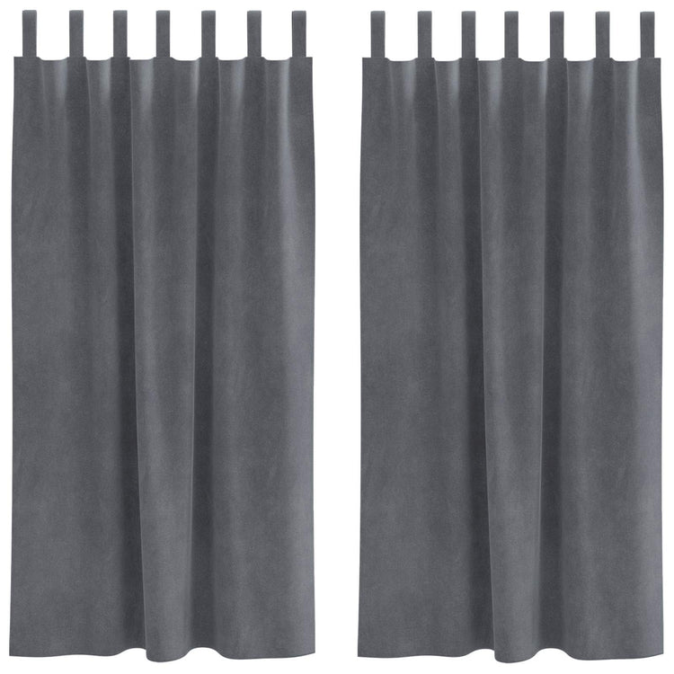 Vidaxl Verdunkelungsvorhänge 2 Stück hellgrau 140 x 175 cm Samt