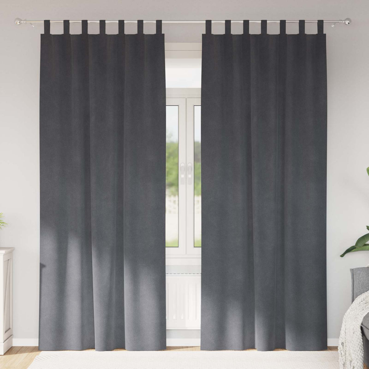 Vidaxl Verdunkelungsvorhänge 2 Stück hellgrau 140 x 225 cm Samt