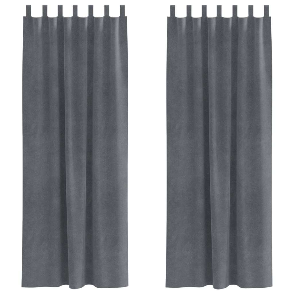 Vidaxl Verdunkelungsvorhänge 2 Stück hellgrau 140 x 245 cm Samt