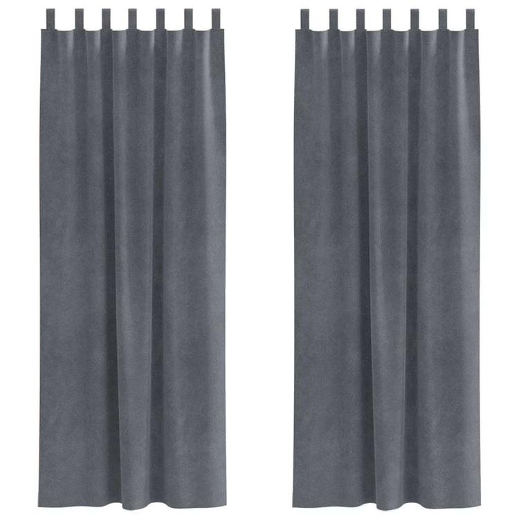 Vidaxl Verdunkelungsvorhänge 2 Stück hellgrau 140 x 245 cm Samt