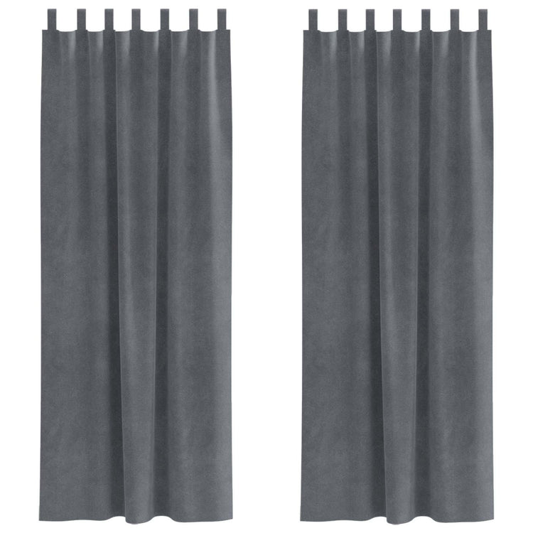 Vidaxl Verdunkelungsvorhänge 2 Stück hellgrau 140 x 260 cm Samt