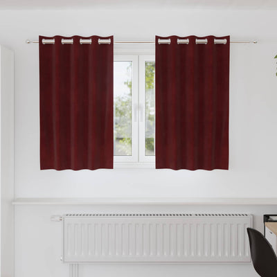 Vidaxx Verdunkelungsvorhänge 2 Stk. Weinrot 140 x 140 cm Samt
