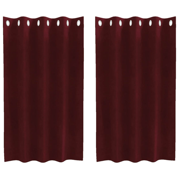 Vidaxx Verdunkelungsvorhänge 2 Stk. Weinrot 140 x 140 cm Samt