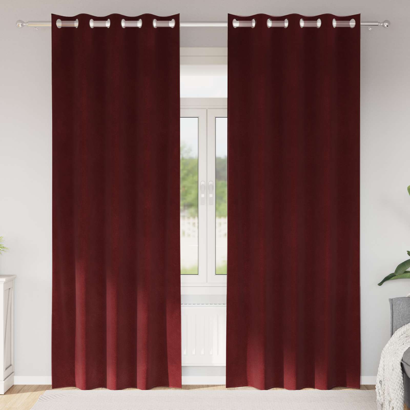 Vidaxl Verdunkelungsvorhänge 2 Stück Weinrot 140 x 225 cm Samt