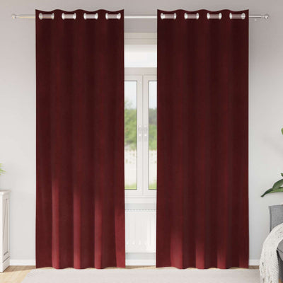 Vidaxl Verdunkelungsvorhänge 2 Stück Weinrot 140 x 225 cm Samt
