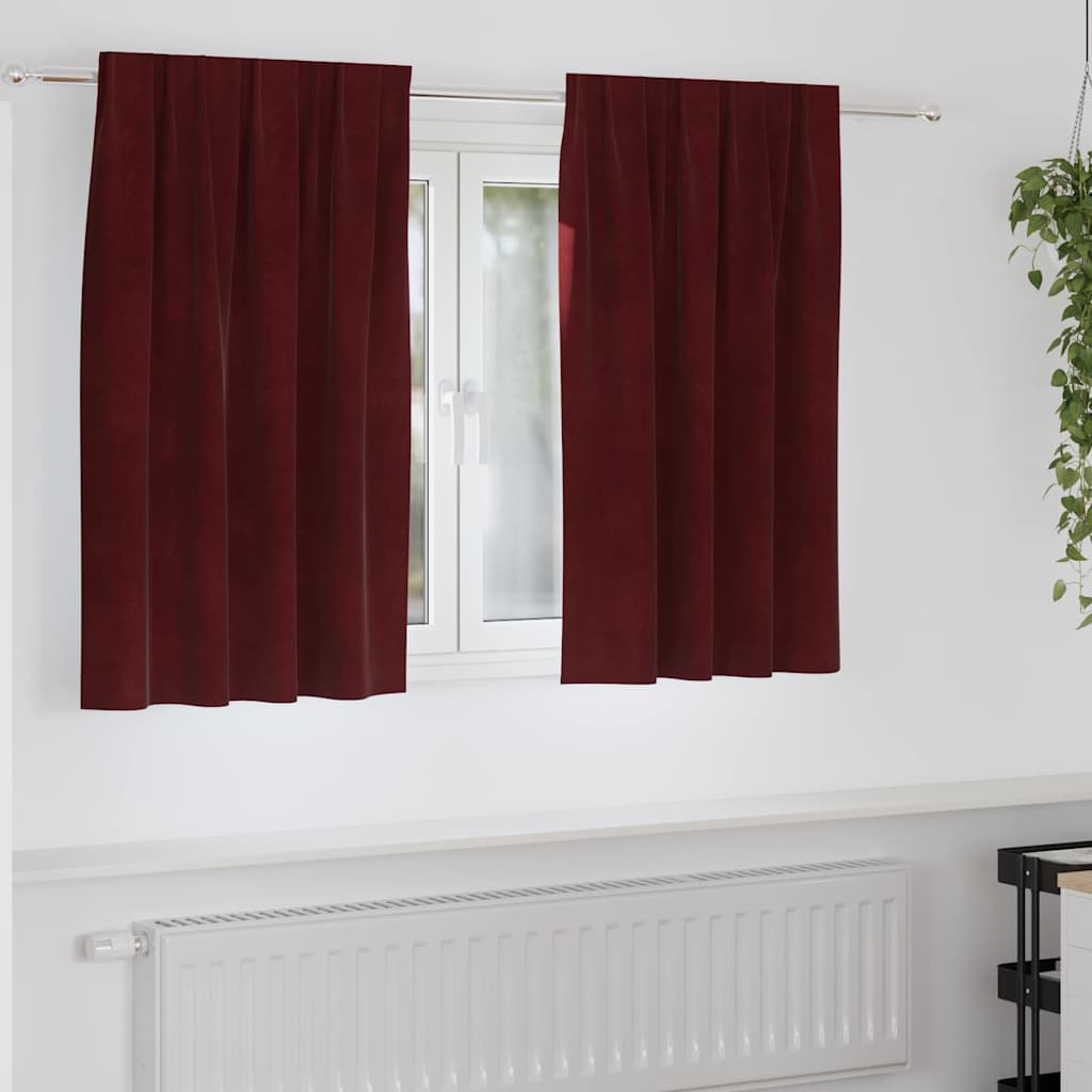 Vidaxx Verdunkelungsvorhänge 2 Stk. Weinrot 140 x 140 cm Samt