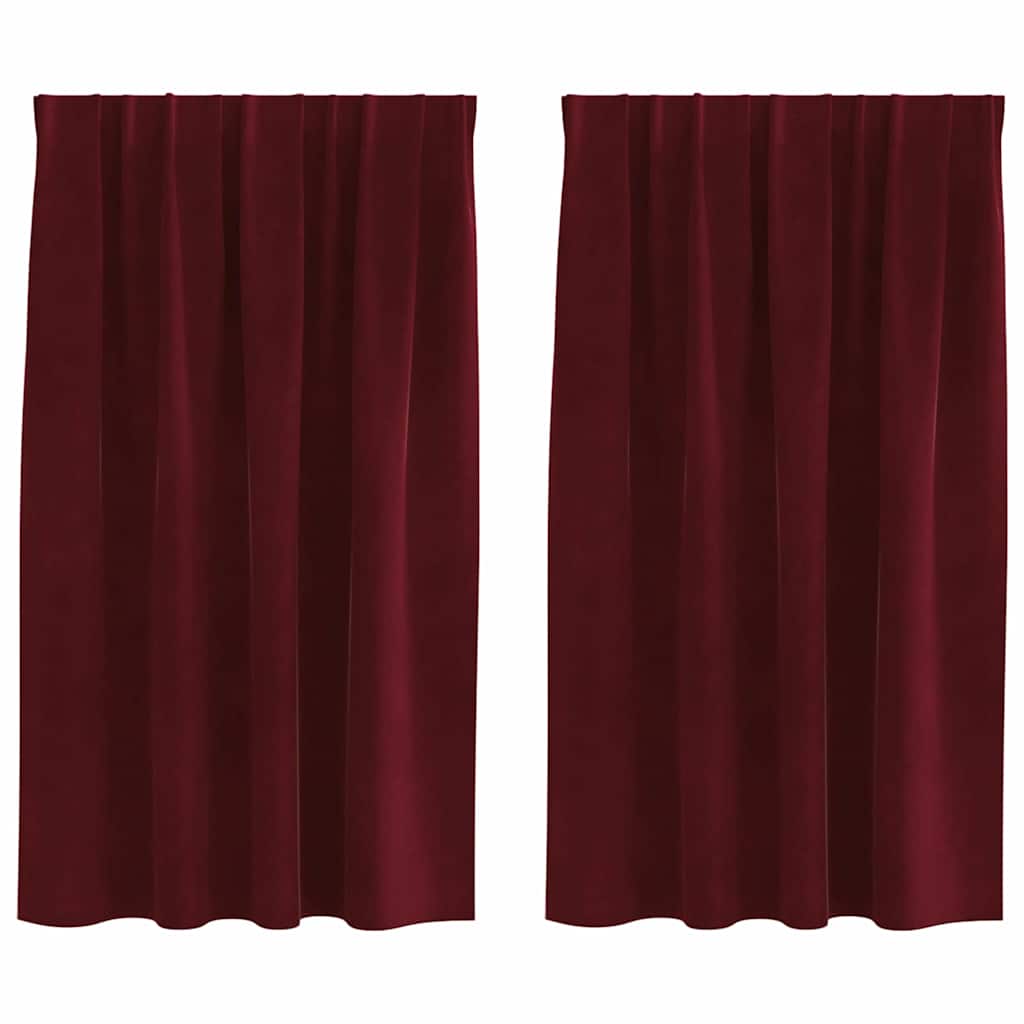 Vidaxx Verdunkelungsvorhänge 2 Stk. Weinrot 140 x 140 cm Samt