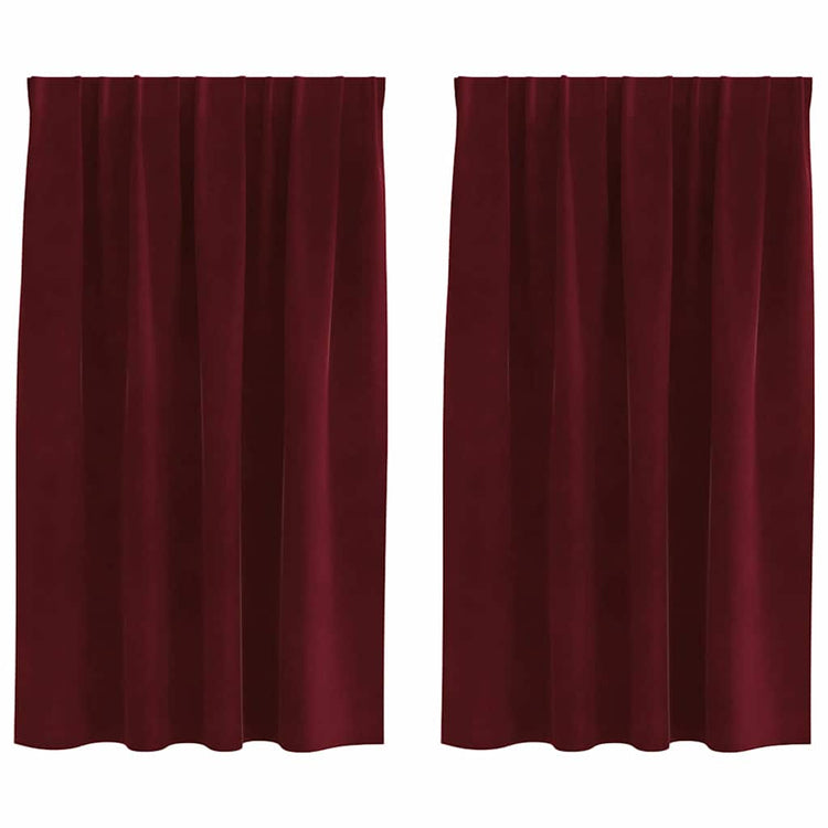 Vidaxx Verdunkelungsvorhänge 2 Stk. Weinrot 140 x 140 cm Samt