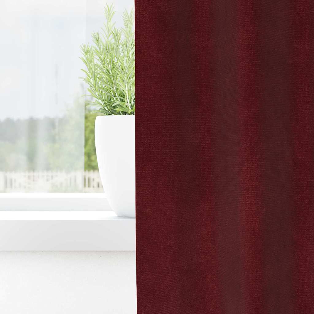 Vidaxl Verdunkelungsvorhänge 2 Stück Weinrot 140 x 225 cm Samt