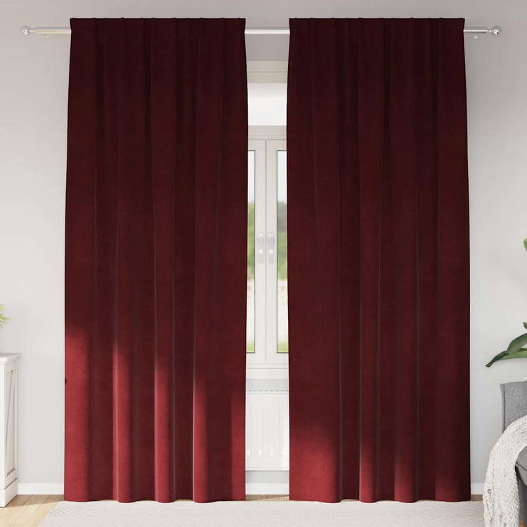 Vidaxx Verdunkelungsvorhänge 2 Stk. Weinrot 140 x 245 cm Samt
