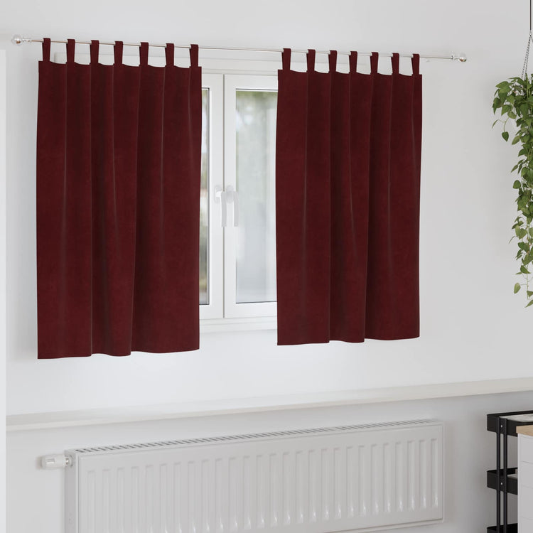 Vidaxx Verdunkelungsvorhänge 2 Stk. Weinrot 140 x 140 cm Samt