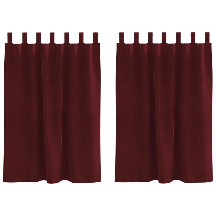 Vidaxx Verdunkelungsvorhänge 2 Stk. Weinrot 140 x 140 cm Samt