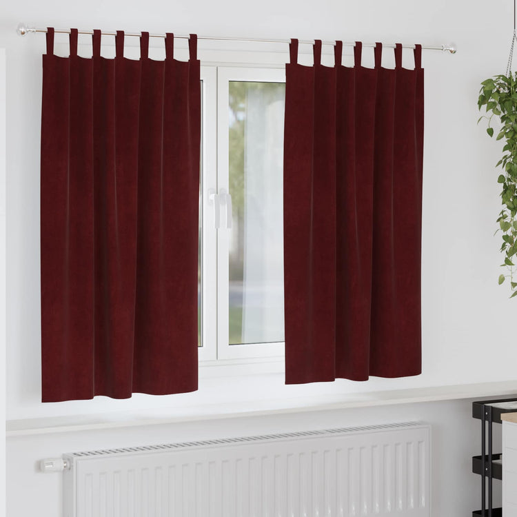 Vidaxl Verdunkelungsvorhänge 2 Stück weinrot 140 x 175 cm Samt