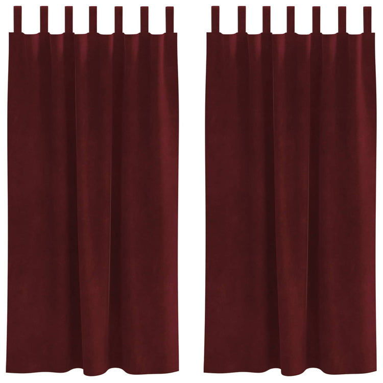 Vidaxl Verdunkelungsvorhänge 2 Stück weinrot 140 x 175 cm Samt