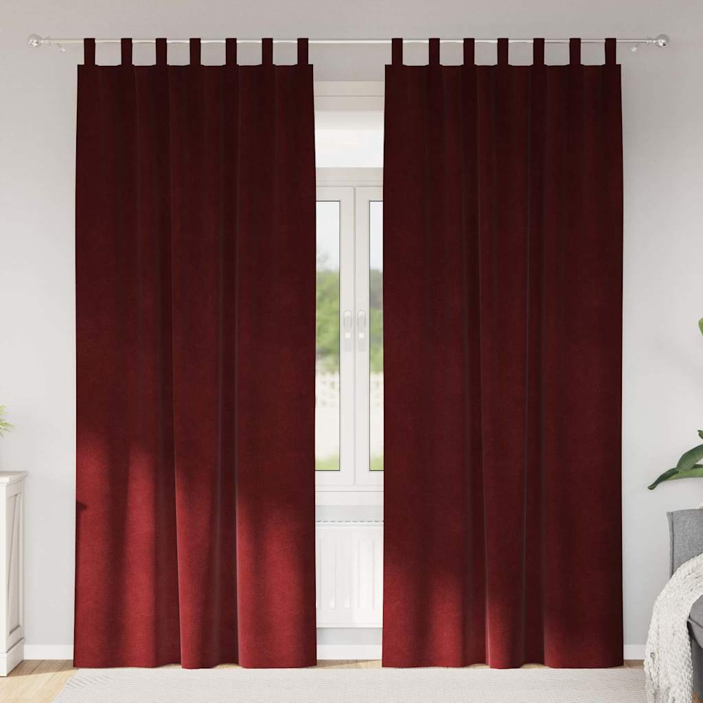 Vidaxx Verdunkelungsvorhänge 2 Stk. Weinrot 140 x 260 cm Samt