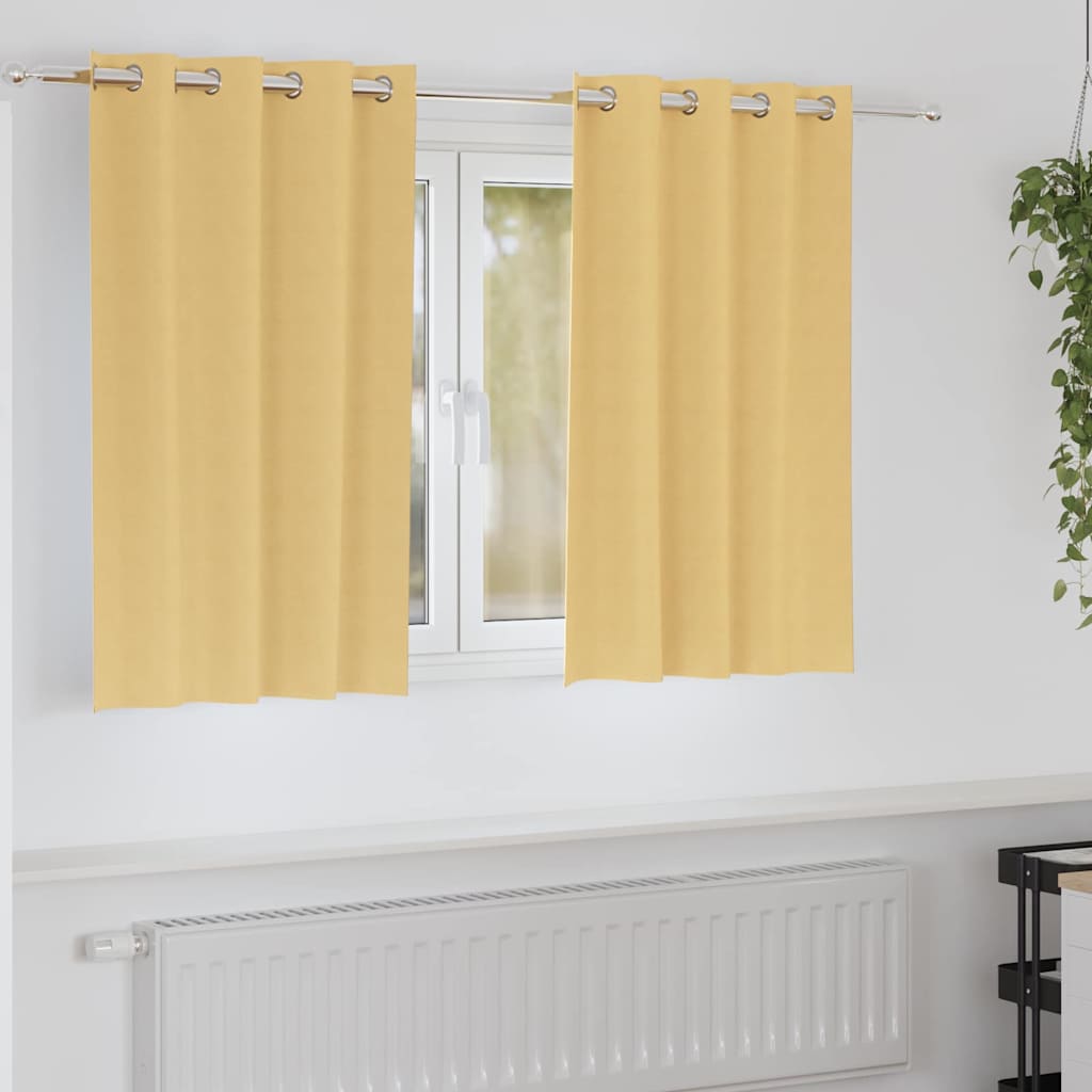 Vidaxl Verdunkelungsvorhänge mit Ringen 2 Stück Beige 140 x 140 cm