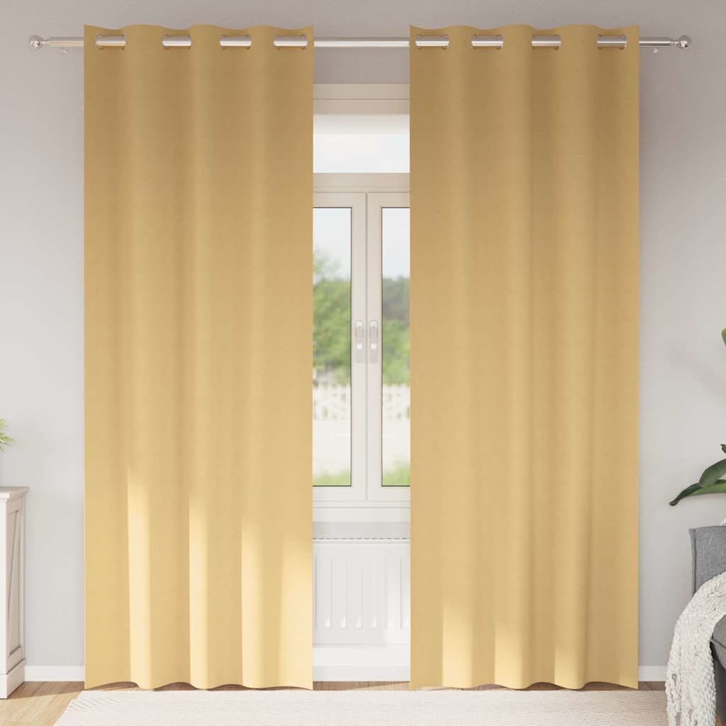 Vidaxl Verdunkelungsvorhänge mit Ringen 2 Stück Beige 225 x 140 cm