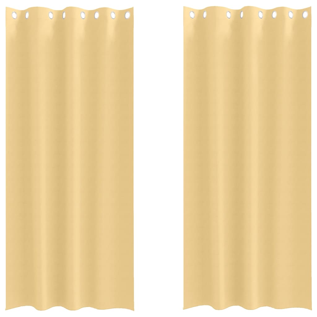 VidaXL Verdunkelungsvorhänge mit Ringen 2 Stück Beige 260 x 140 cm