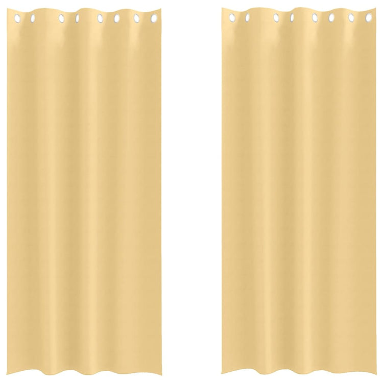 VidaXL Verdunkelungsvorhänge mit Ringen 2 Stück Beige 260 x 140 cm