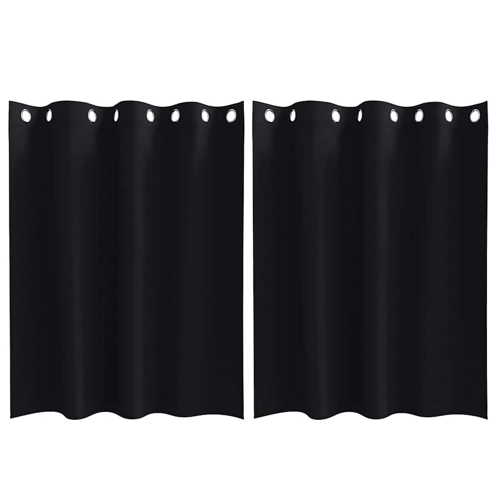 VidaXL Verdunkelungsvorhänge mit Ringen 2 Stück Schwarz 140 x 140 cm