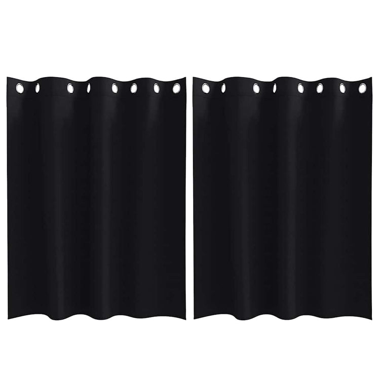 VidaXL Verdunkelungsvorhänge mit Ringen 2 Stück Schwarz 140 x 140 cm