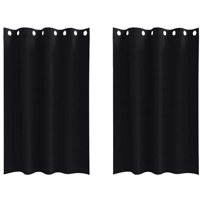 VidaXL Verdunkelungsvorhänge mit Ringen 2 Stück Schwarz 175 x 140 cm