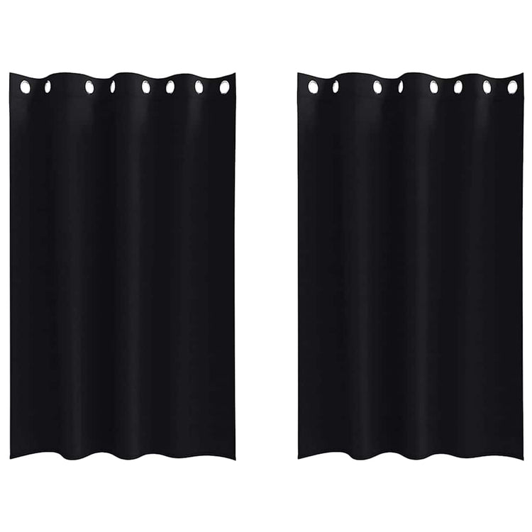 VidaXL Verdunkelungsvorhänge mit Ringen 2 Stück Schwarz 175 x 140 cm