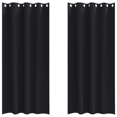 VidaXL Verdunkelungsvorhänge mit Ringen 2 Stück Schwarz 225 x 140 cm