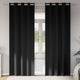 VidaXL Verdunkelungsvorhänge mit Ringen 2 Stück Schwarz 245 x 140 cm