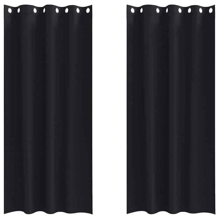 VidaXL Verdunkelungsvorhänge mit Ringen 2 Stück Schwarz 245 x 140 cm