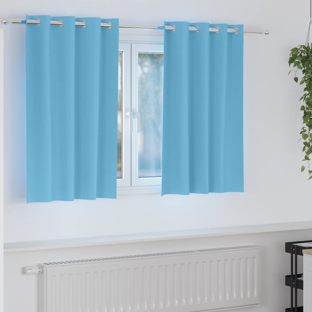Vidaxl Verdunkelungsvorhänge mit Ringen 2 Stück Hellblau 140 x 140 cm