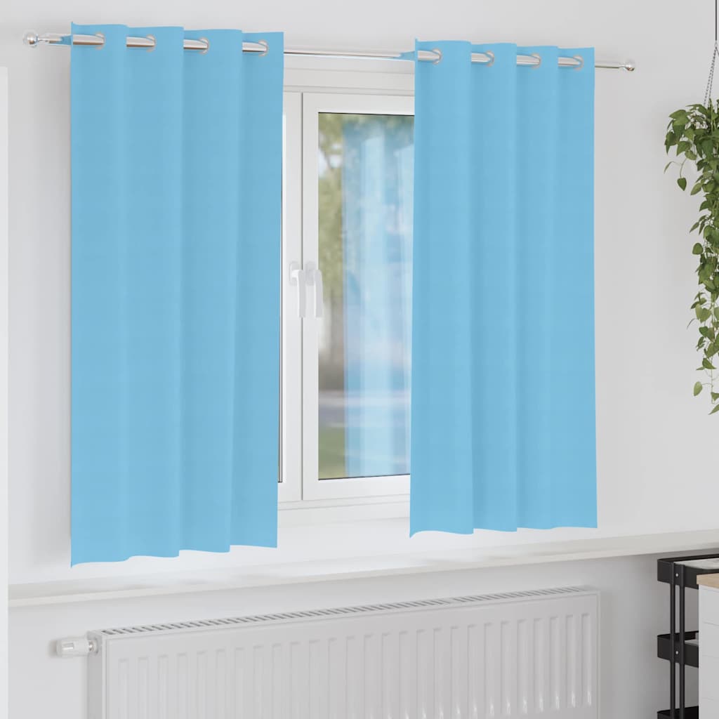 Vidaxl Verdunkelungsvorhänge mit Ringen 2 Stück Hellblau 175 x 140 cm